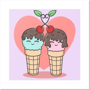 Ice Cream couple Posters and Art